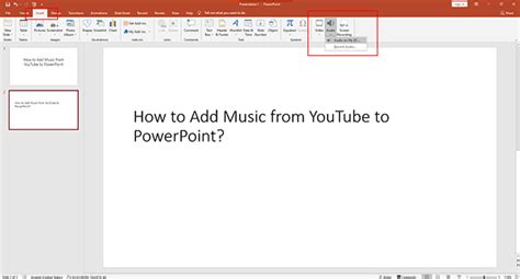 how to add music to a powerpoint from youtube